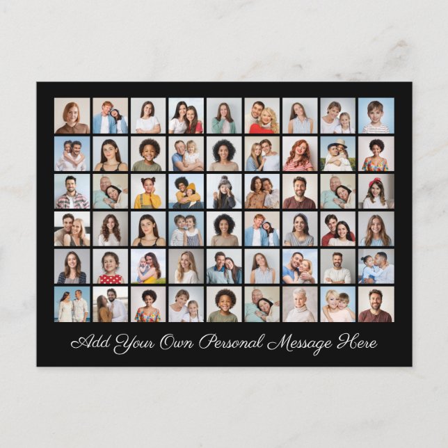 54 Photo Collage Add Your Own Greeting  Postcard (Front)