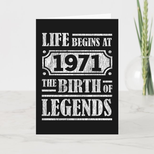 54 Year Old 1971 Birth Of Legend 54th Birthday Card (Front)