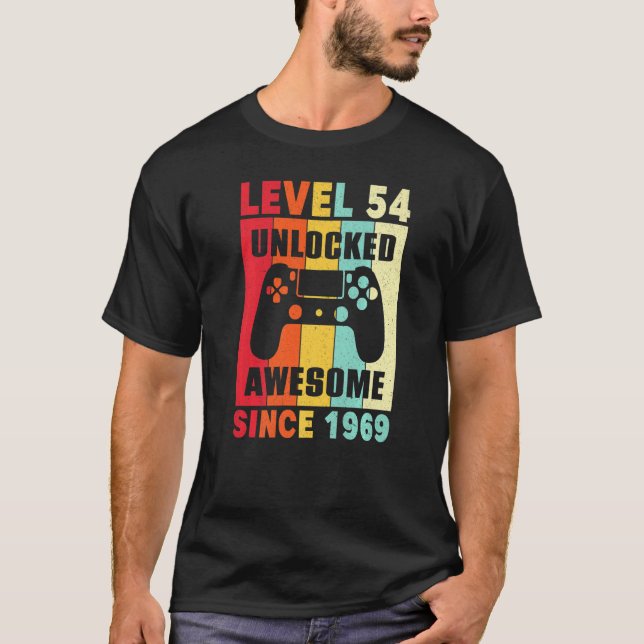 54 Years Old Awesome Since 1969 Women Men 54th Bir T-Shirt (Front)