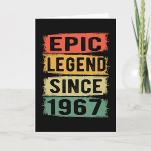 54 Years Old Bday 1967 Epic Legend 55th Birthday Card