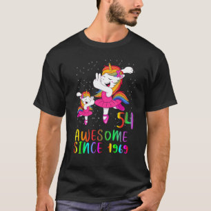 54 Years Old Birthday Unicorn Ballet Awesome Since T-Shirt