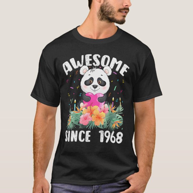 54 Years Old Panda Lover Awesome Since 1968 54th B T-Shirt (Front)