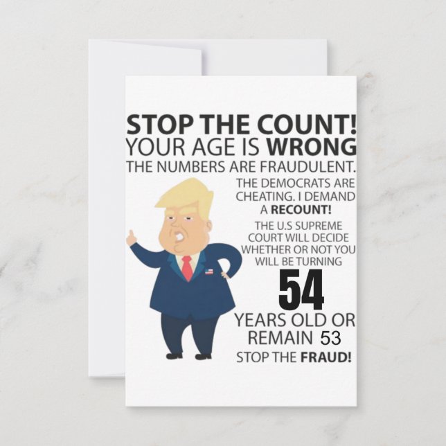54 Years Trump Happy Birthday Present Funny (Front)