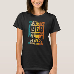 54th Birthday 54 Years Awesome Since September 196 T-Shirt