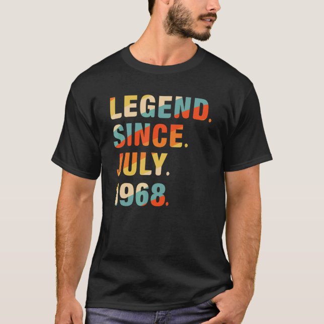 54th Birthday  54 Years Old Legend Since July 1968 T-Shirt (Front)