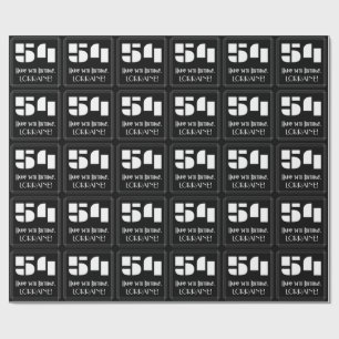 54th Birthday: Art Deco Inspired Look "54" & Name Wrapping Paper