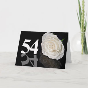 54th Birthday Card with a classic white rose