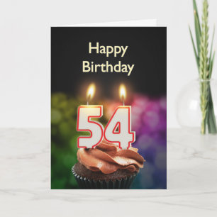 54th Birthday card with Candles