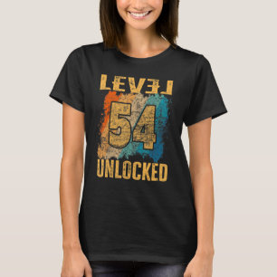 54th Birthday Level Unlocked Vintage Retro T-Shirt