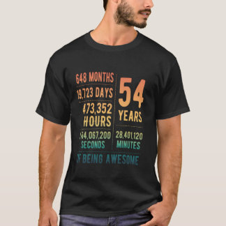 54th Birthday Men Women Funny 54 Years Old T-Shirt