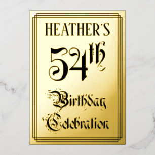 54th Birthday Party — Elegant Script + Custom Name