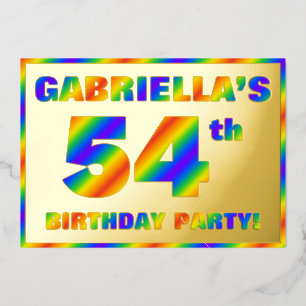 54th Birthday Party — Fun, Rainbow Spectrum “54”