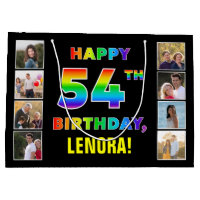 54th Birthday: Rainbow Text, Custom Photos & Name