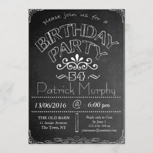 54th Chalkboard Birthday Celebration Invitation