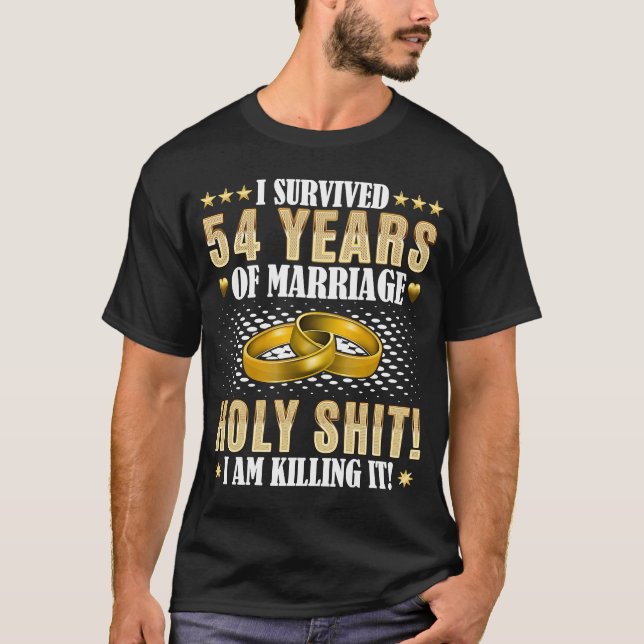 54th Wedding Anniversary   54 Years Of Marriage T-Shirt (Front)