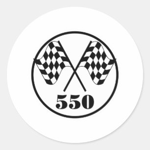 550 Chequered Flags Classic Round Sticker