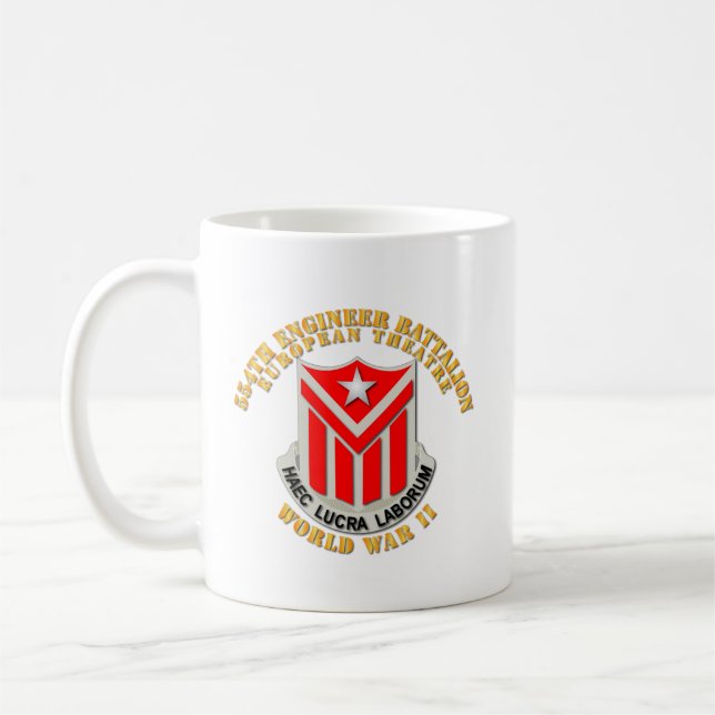554th Engineer Battalion w WWII Txt Coffee Mug (Left)
