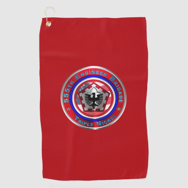 555th Engineer Brigade “Triple Nickel” Golf Towel (Front)