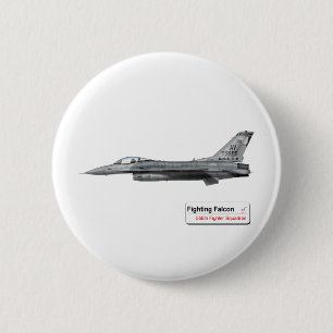 555th Fighter Squadron F-16C Block 40E 6 Cm Round Badge