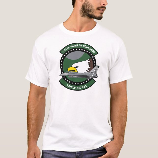555th Fighter Squadron F-16C Block 40E T-Shirt (Front)