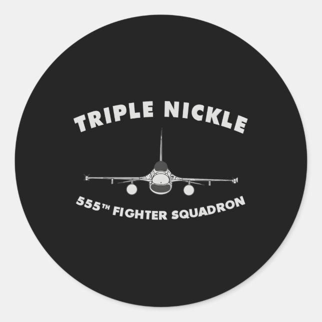 555Th Fighter Squadron The Triple Nickle Classic Round Sticker (Front)