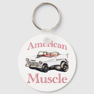 55 chevy American Muscle Key Ring
