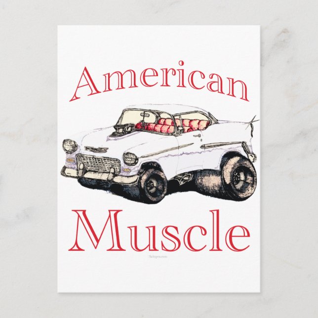 55 chevy American Muscle Postcard (Front)