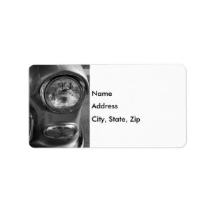 55 Chevy Headlight Grayscale Label