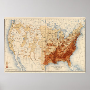 55 Density Negro population Poster