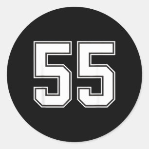 55 Football Number Retro Sports Halloween Costume Classic Round Sticker