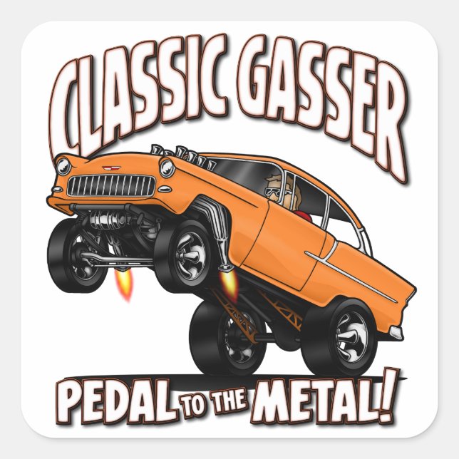 55 GASSER Flair Square Sticker (Front)