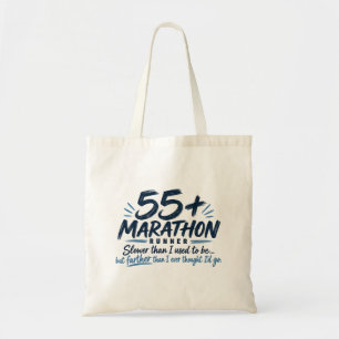 55+ Marathon Runner Slower But Farther Running Tote Bag