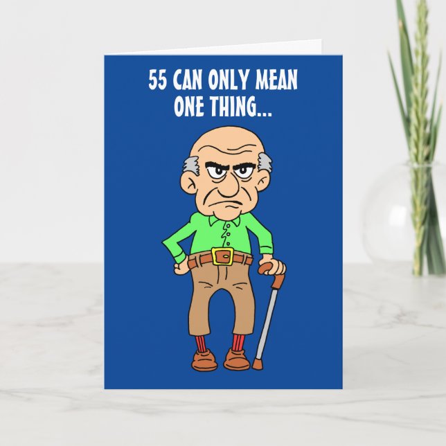 55 Officially Grumpy Old Man 50th Birthday Card (Front)
