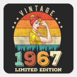 55 Year Old 1967 Vintage Women 55th Birthday Gift Square Sticker