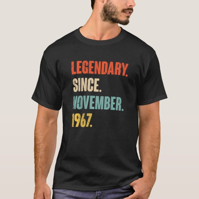 55 Year Old 55th Birthday Legendary Since November T-Shirt (Front)