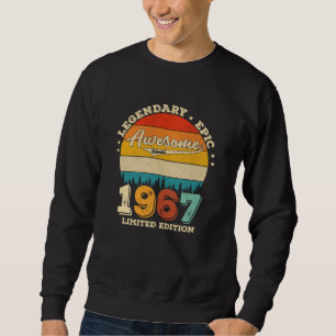 55 Year Old Awesome Since 1967 55th Birthday Gift Sweatshirt
