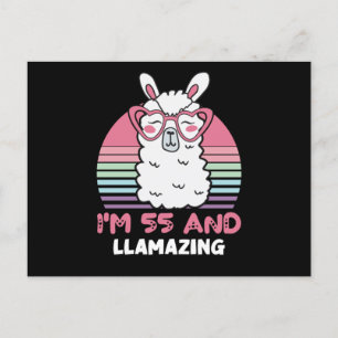 55 Year Old Bday Llamazing 55th Birthday Llama Postcard
