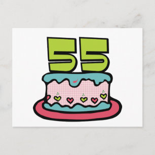 55 Year Old Birthday Cake Postcard