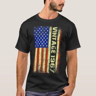 55 Year Old Gifts Vintage 1967 American Flag 55th T-Shirt