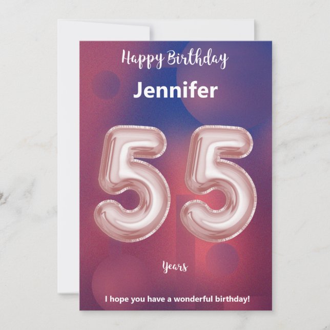 55 year old Happy Birthday card (Front)