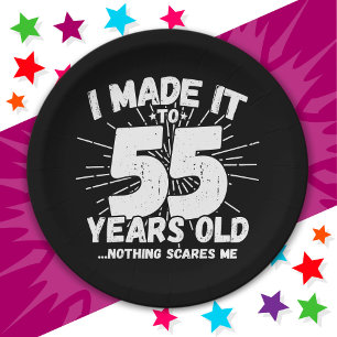55 Year Old Sarcastic Meme Funny 55th Birthday Paper Plate