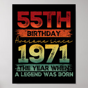 55 Year Old Vintage 1971 Limited Edition 55th Birt Poster