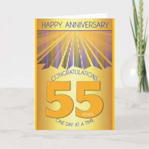 55 Year Sober Anniversary Golden Ray 12 Step Card