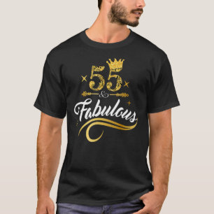 55 Years Old 55 & Fabulous 55th Birthday Queen Cro T-Shirt