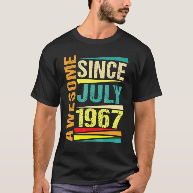 55 Years Old  Legend Since July 1967 55th Birthday T-Shirt (Front)