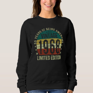55 Years Old Vintage 1968  55th Birthday Sweatshirt