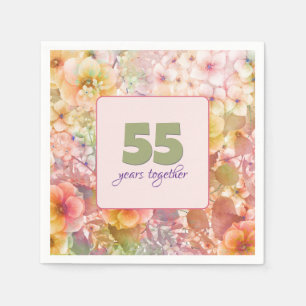 55th Anniversary Cosmos Floral Design Napkin