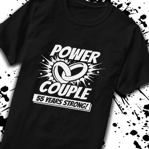 55th Anniversary Couples Married 55 Years Strong T-Shirt