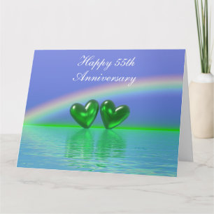 55th Anniversary Emerald Hearts Card