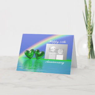 55th Anniversary Emerald Hearts (for photo) Card